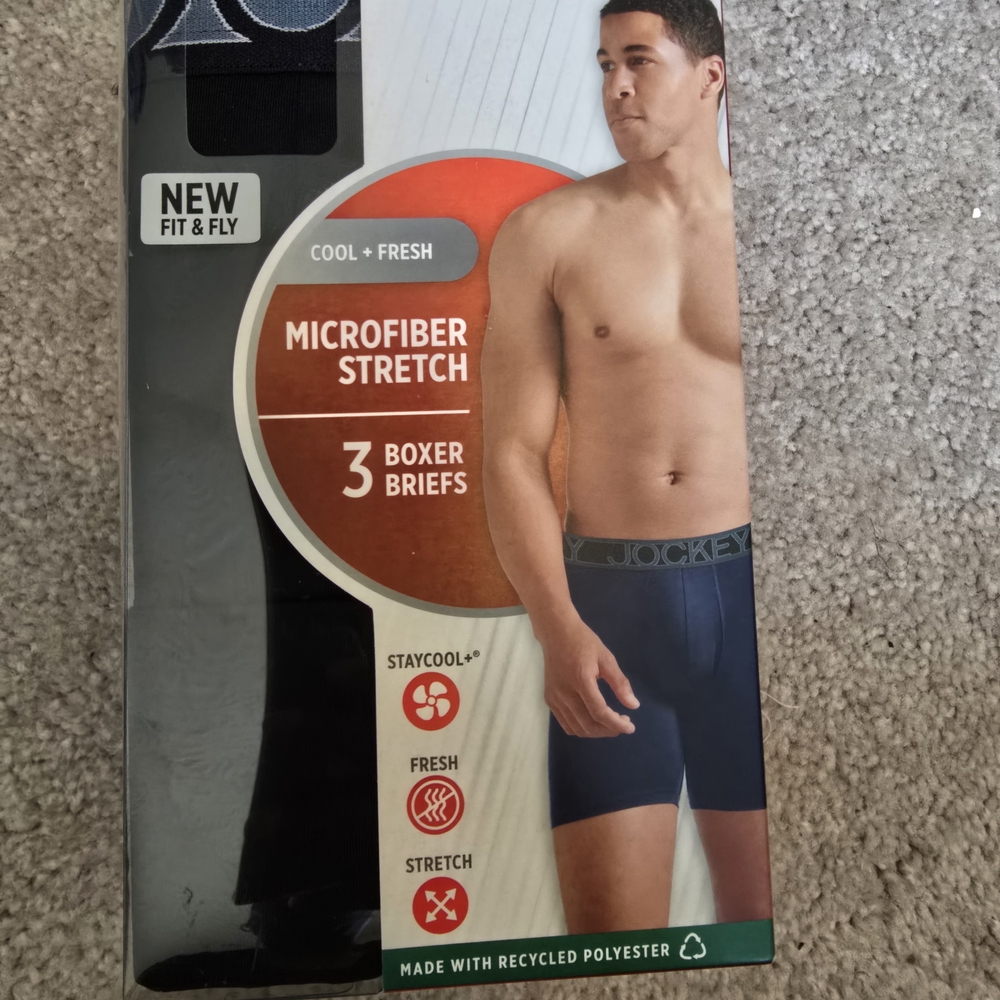 Jockey Black Boxer Briefs with Contoured Pouch